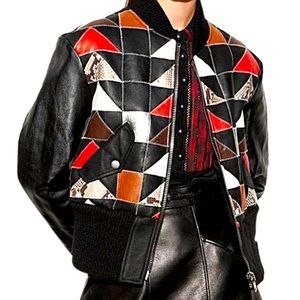 NWT Coach patchwork leather MA1 jacket, Size 4